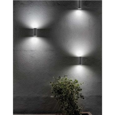 Nova Luce Nero - applique d'extérieur - 7 x 8 x 15 cm - IP54 - gris foncé