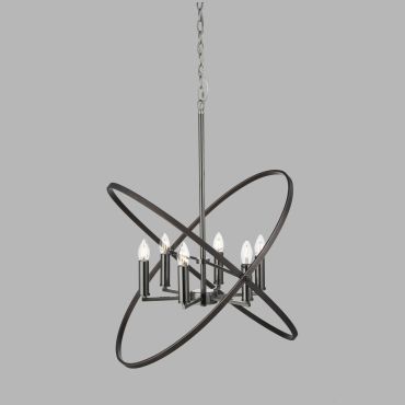 Searchlight Hoopla - lampe suspendue - 62 x 61 x 150 cm - étain et brun