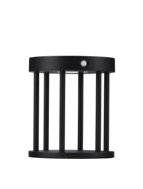 Nova Luce Aigo - poteau de jardin solaire avec capteur - Ø 16 x 18 cm - 2W LED inclus - IP65 - anthracite foncé