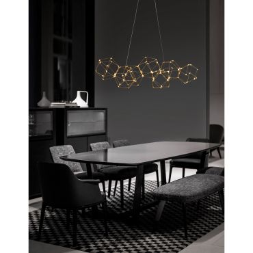 Nova Luce Nebula - lampe suspendue - 94,5 x 32,5 x 120 cm - 33,6W LED inclus - or