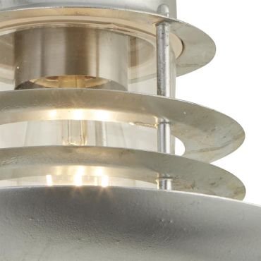 Searchlight Conrad - lampe murale extérieure - 23 x 25 cm - IP44 - argent galvanisé