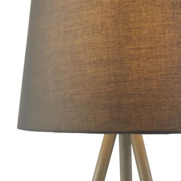 Searchlight Rio - lampe à poser - Ø 23 x 54 cm - argent satiné et gris