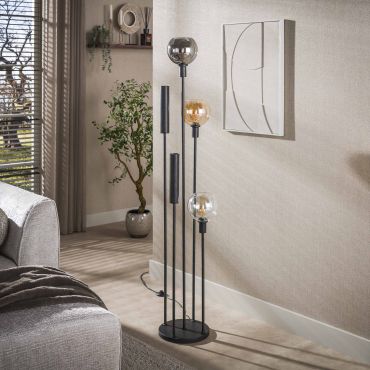 Vico Sfera Tricolore - lampadaire - 175 cm - noir artic