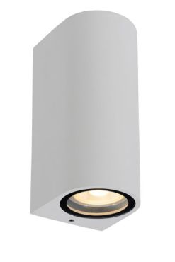 Lucide Zaro Round - applique murale extérieure - 7,8 x 6,8 x 16 cm - IP44 - blanc