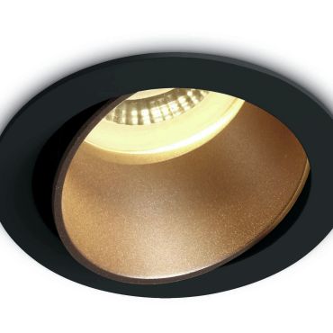 ONE Light Chill Out - spot encastrable - Ø 79 mm, Ø 72 mm encastrable - noir et laiton