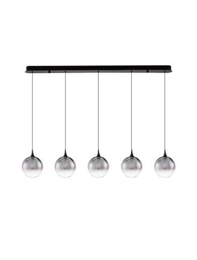 Nova Luce Orenda - lampe suspendue - 120 x 180 x 16 cm - 20W dimmable LED inclus - noir mat et verre fumé