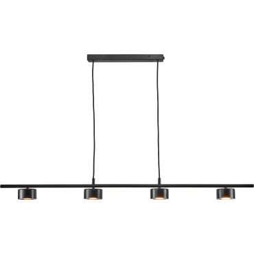 Nordlux Clyde - lampe suspendue - 115 x 8,5 x 209,3 cm - gradateur à 3 niveaux - 4 x 5W LED inclus - noir