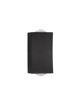 Nova Luce Dewei - applique murale extérieure - 5 x 9 x 4 cm - 2x 2W LED inclus - IP54 - anthracite foncé