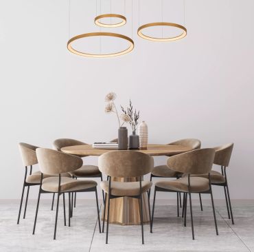 Lucide Vidal - lampe suspendue - Ø 78 x 200 cm - 120W LED inclus - or mat/laiton.
