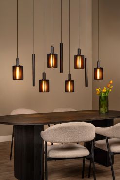 Lucide Lambres - lampe suspendue - 140 x 35 x 180 cm - noir