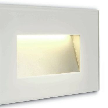 ONE Light Glass Face - applique encastrée - 12 x 3,6 x 8 cm - 4W LED inclus - IP65 - blanc