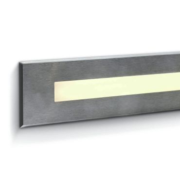ONE Light Wall Recessed Pro Range - applique murale encastrée - 27 x 6,7 x 6,3 cm - 10W LED inclus - IP65 - acier inoxydable