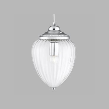 Searchlight Pineapple - lampe suspendue - Ø 22 x 100 cm - chrome