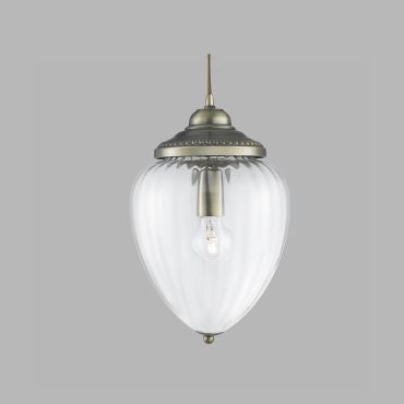 Searchlight Pineapple - lampe suspendue - Ø 22 x 100 cm - laiton antique