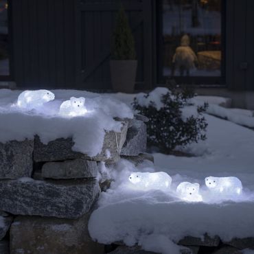 Konstsmide Lumières de Noël - ours polaires - 16 x 7 x 9 cm - IP44 - transparent