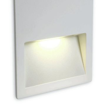 ONE Light Outdoor Dark Light Wall Recessed - applique murale encastrée - 11,5 x 11,5 x 3,5 cm - 4W LED inclus - IP65 - blanc