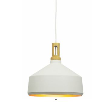 Artdelight Cornet - lampe suspendue - Ø 36 x 173 cm - blanc et or