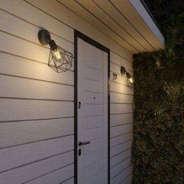 Creative Cables Eiva - applique murale pour l'extérieur et/ou la salle de bain avec fixation en silicone - Ø 12,5 x 21 x 20 cm - IP65 - noir