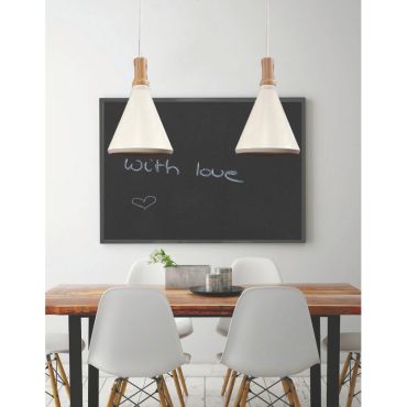 Artdelight Cornet - lampe suspendue - Ø 26 x 176 cm - blanc et or