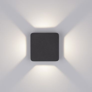 Nova Luce Serika - applique murale extérieure - 11 x 11 x 6 cm -  9W LED inclus - IP65 - anthracite foncé