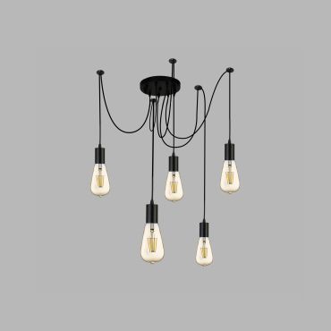 Searchlight Squiggle - lampe suspendue - Ø 15 x 202,5 cm - noir mat