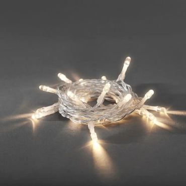 Konstsmide - Guirlande lumineuse à piles - 185 cm - 10 x 0,06W inclus - blanc chaud couleur de lumière - transparent