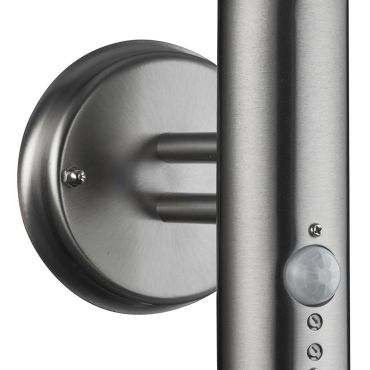 Searchlight Brooklyn - Applique d'extérieur avec détecteur de mouvement - 19 x 19,5 cm - LED intégrée 6W - acier inoxydable