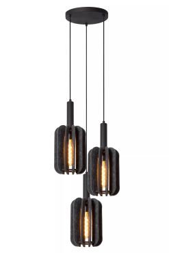Lucide Rafal - lampe suspendue - Ø 50 x 183 cm - gris