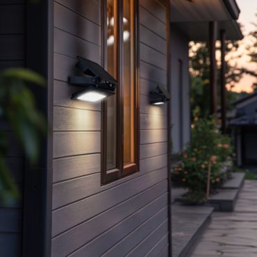 Century Italia Solar-B - spot solaire avec détecteur de mouvement - 14,3 x 9,7 x 4,4 cm - 8W LED inclus - couleur de lumière réglable - IP65 - noir