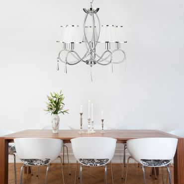 Searchlight Simplicity - lustre - Ø 55 x 114 cm - chrome