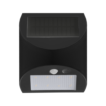 Century Italia Arcadia Max - lampe murale extérieure à énergie solaire avec capteur - 10,5 x 8 x 13 cm - LED 3W inclus - IP65 - noir