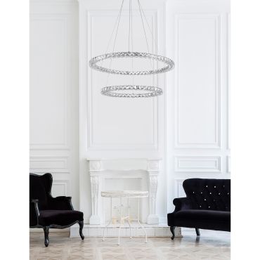 Nova Luce Quentin - lampe suspendue - Ø 70 x 120 cm - 60W LED inclus - chrome