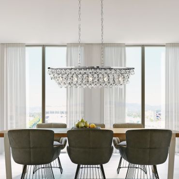 Searchlight Michelle - lampe suspendue - 92 x 30 x 135 cm - chrome