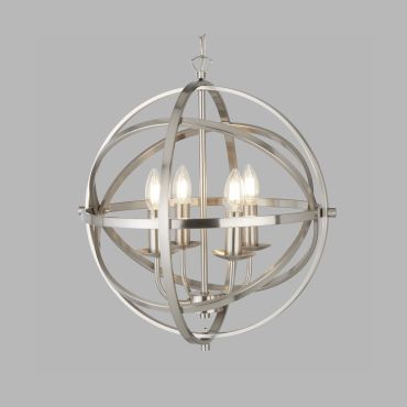 Searchlight Orbit - lustre - Ø 46 x 116 cm - argent satiné