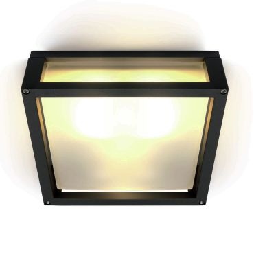 ONE Light Outdoor E27 Square - plafonnier extérieur - 25 x 25 x 9,5 cm - IP54 - noir