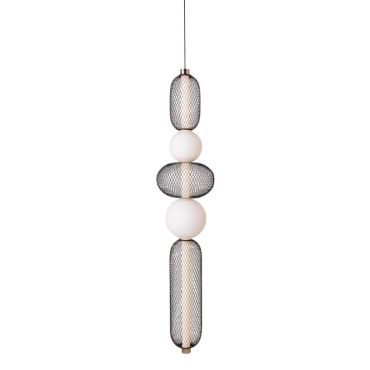 Maxlight Bora - lampe suspendue - Ø 22 x 240 cm - 28W LED inclus - noir et or