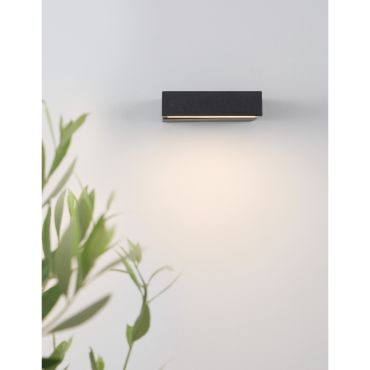 Nova Luce Brin - applique d'extérieur - 14 x 14,5 x 3,5 cm - 10W LED inclus - IP65 - anthracite
