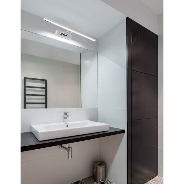 Nova Luce Rosa - miroir lumineux - 45 x 4,5 x 19 cm - 8W LED inclus - IP44 - chrome