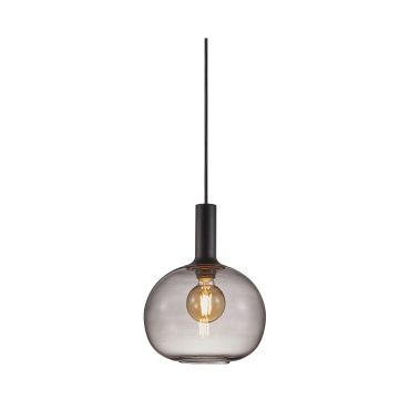 Nordlux Alton - lampe suspendue - Ø 25 x 333 cm - noir et verre fumé
