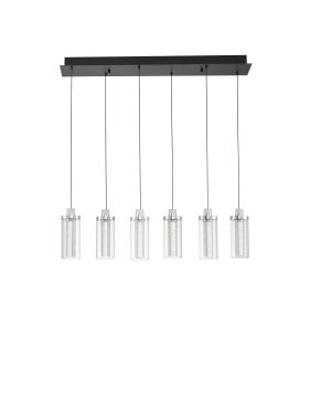 Nova Luce Lune - lampe suspendue - 20 x 170 x 81 cm - 44W dimmable LED inclus - noir sable et chrome