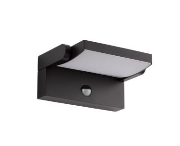 Nova Luce Gerber - applique murale d’extérieur avec détecteur - 21 x 16,5 x 10 cm - LED 20W incluse - IP54 - noir