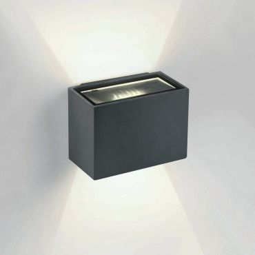 ONE Light Outdoor Wall Up &amp; Down Lights - applique murale extérieure - 9 x 6,5 x 6,5 cm - 2 x 3W LED inclus - IP54 - anthracite