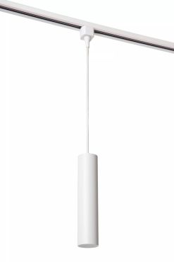Lucide Track Floris Lampe suspendue - Système de rail monophasé - Ø 5,6 x 155 cm - blanc
