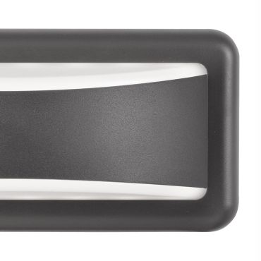 Nova Luce Pulsar - applique murale d'extérieur - 23 x 10 x 6,7 cm - 6W LED inclus - IP54 - gris foncé et blanc