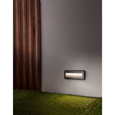Nova Luce Pulsar - applique d'extérieur - 23 x 3 x 10 cm - 4W LED inclus - IP54 - gris foncé