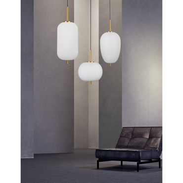 Nova Luce Lato - lampe suspendue - Ø 27 x 120 cm - laiton antique
