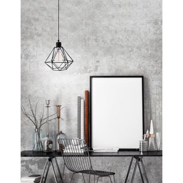 Nova Luce Pietra - lampe suspendue - Ø 20 x 120 cm - noir