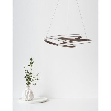 Nova Luce Menton - lampe suspendue - Ø 52 x 120 cm - 43W LED dimmable inclus - café sable