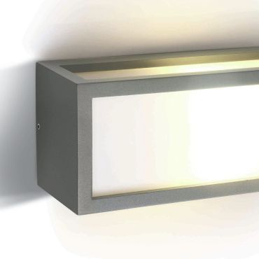 ONE Light Outdoor E27 Square - applique murale extérieure - 25 x 10 x 11 cm - IP54 - gris