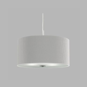 Searchlight Drum Pleat - lampe suspendue - Ø 40 x 108 cm - argent